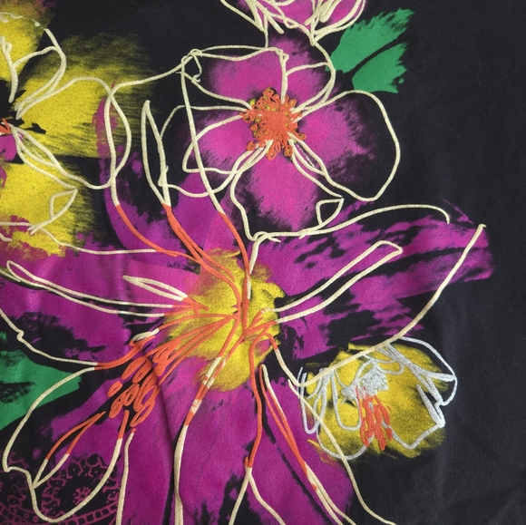 Women's Just My Size Multi Colored Floral  T Shirt 2 X Beautiful - Picture 8 of 12
